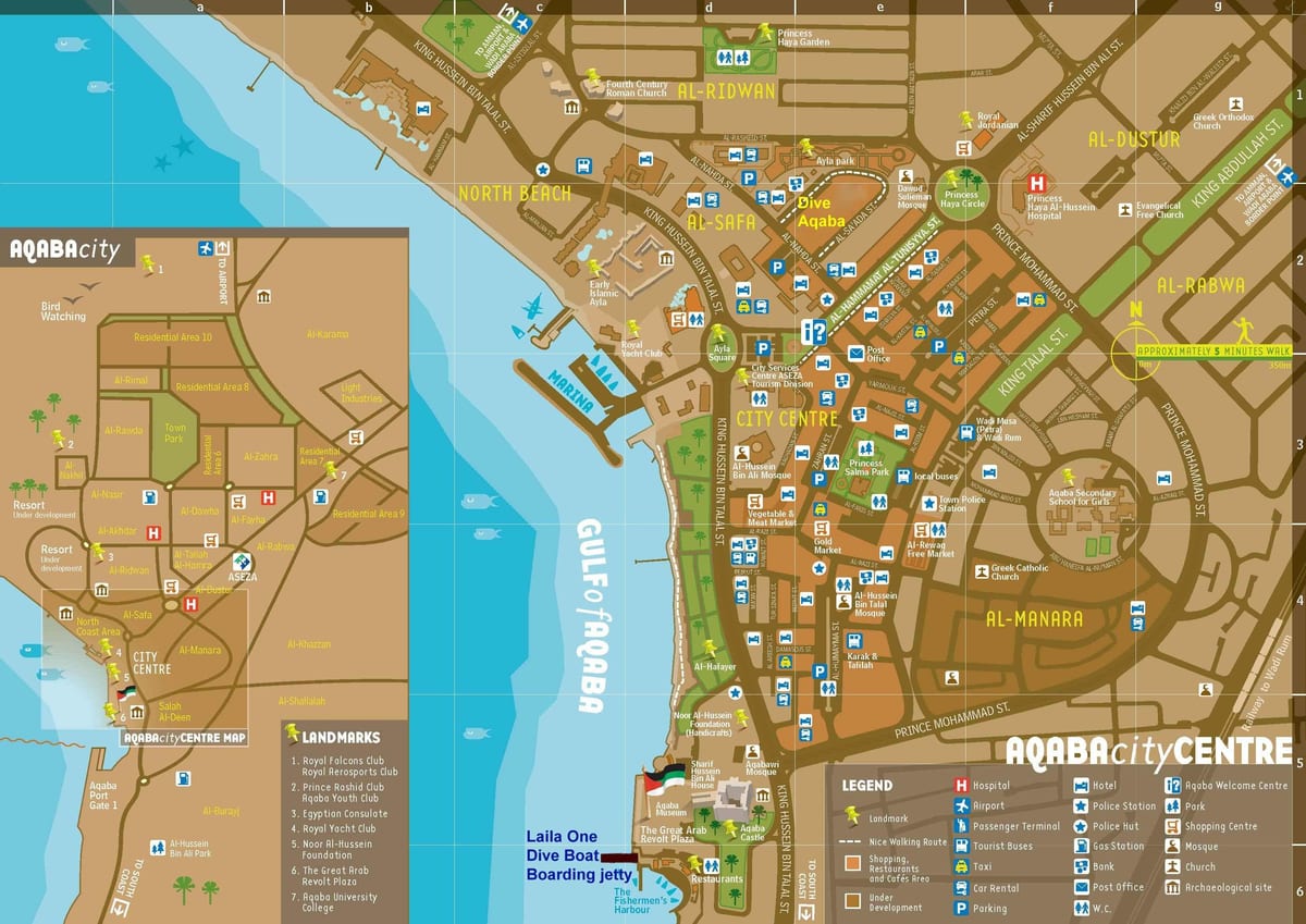 bản đồ của aqaba Jordan