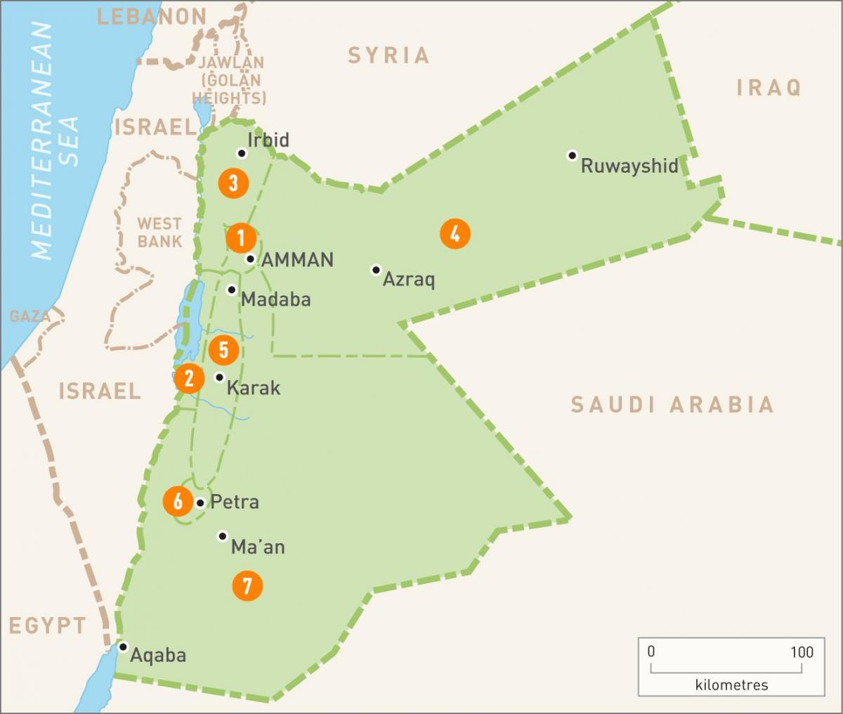 jerusalem Jordan trên bản đồ