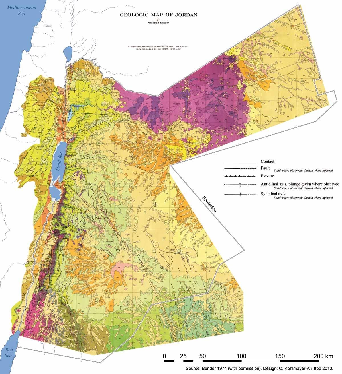 bản đồ của Jordan địa chất