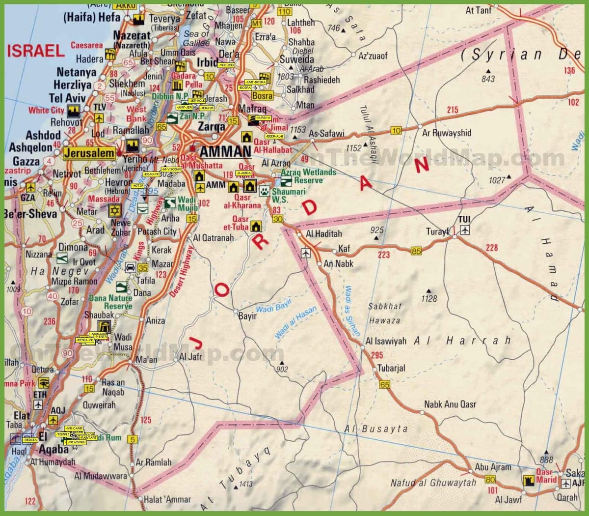 bản đồ của đường Jordan