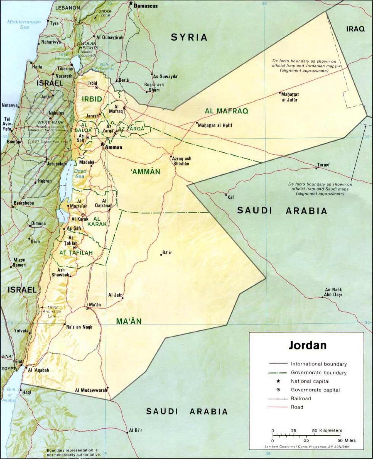 chi tiết và bản đồ của Jordan