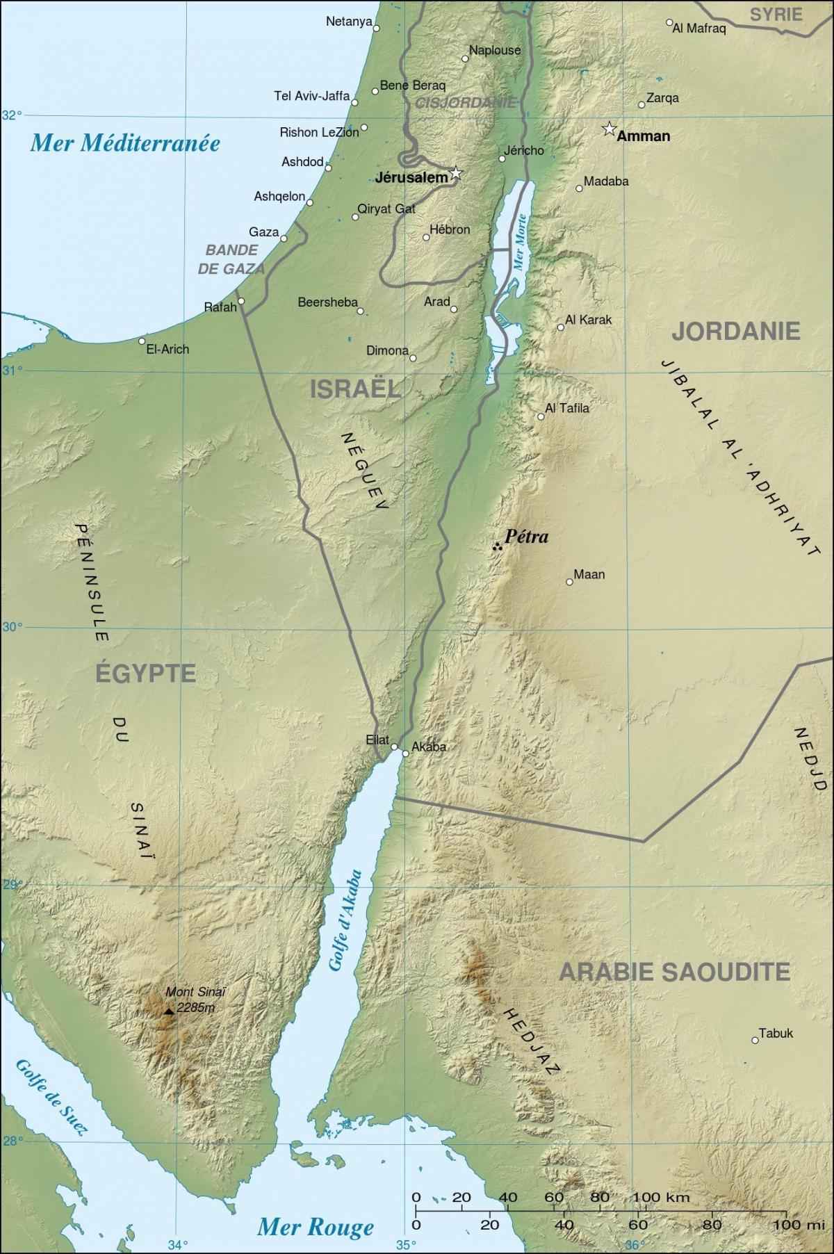 bản đồ của Jordan đang ở petra