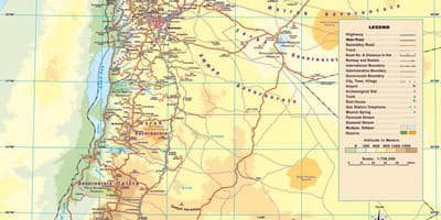 Bản đồ của bản đồ vật lý của Jordan