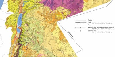 Bản đồ của Jordan địa chất