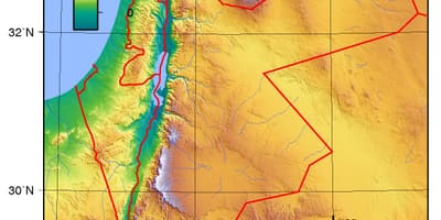 Bản đồ của Jordan độ cao