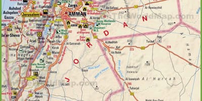 Bản đồ của đường Jordan