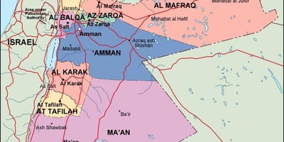 Bản đồ của Jordan chính trị