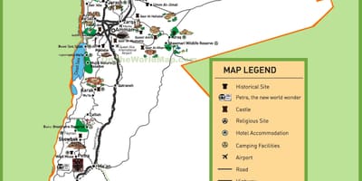 Bản đồ của Jordan du lịch