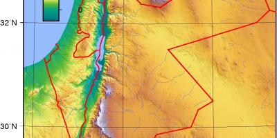 Bản đồ của Jordan địa hình
